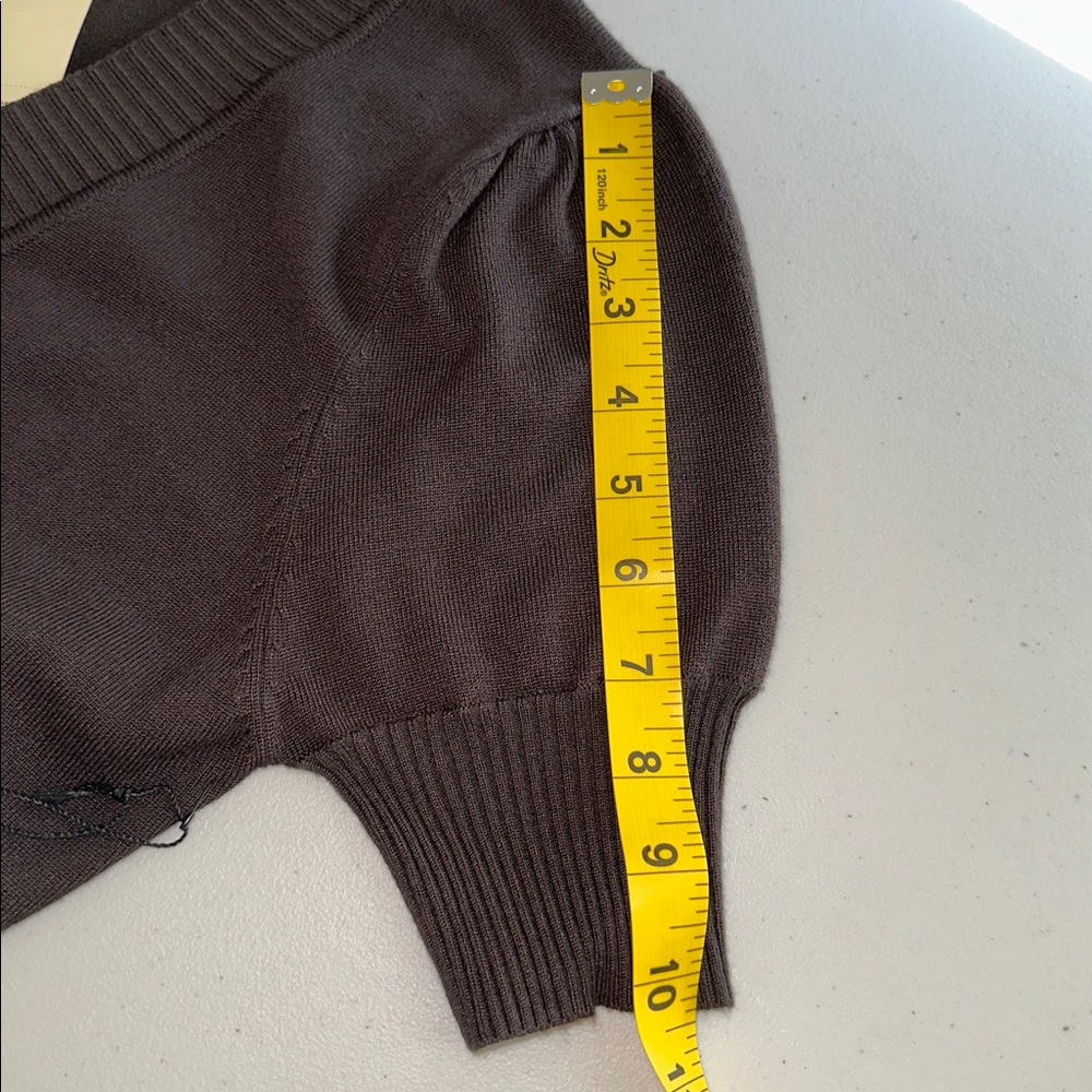 NWT Vertigo Paris Coffee Bean Color Knit Cadigan Sweater Sz.M. - Picture 12 of 15